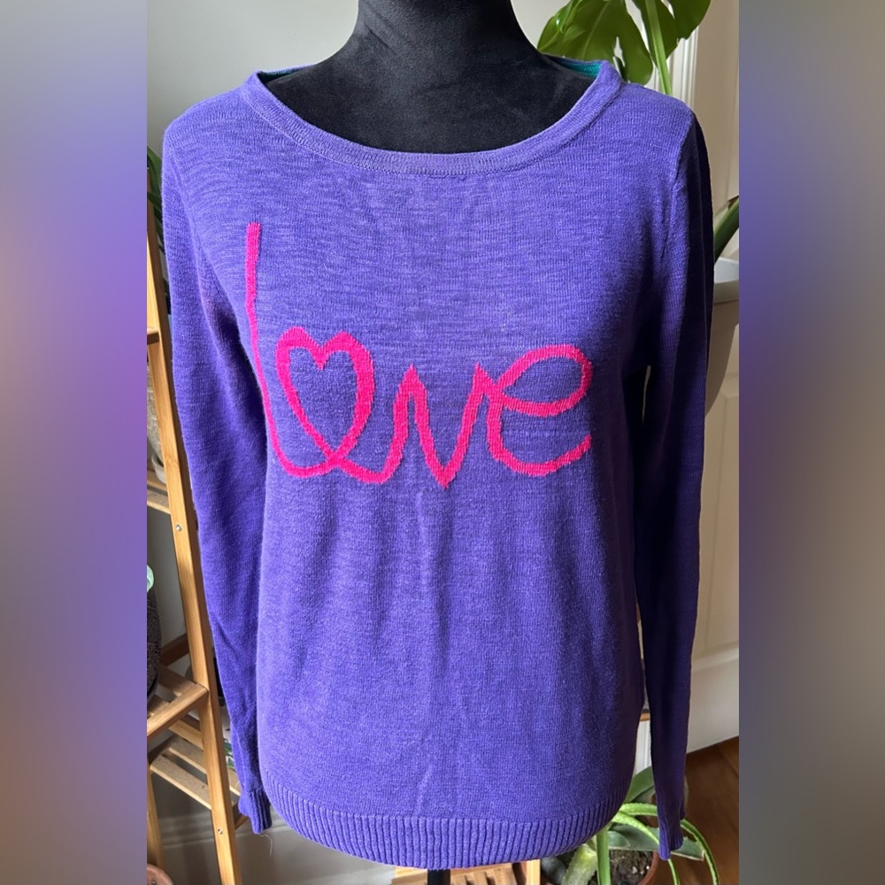 Mossimo Purple Love Sweater, Medium